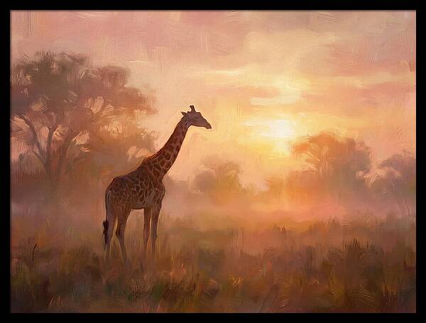 Giraffe At Sunrise