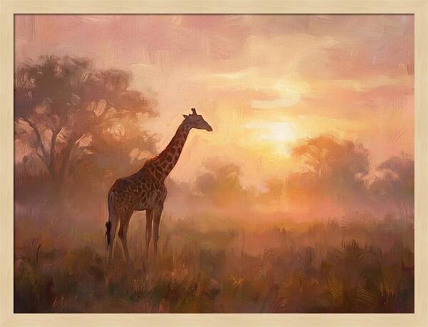 Giraffe At Sunrise