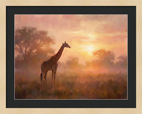 Giraffe At Sunrise