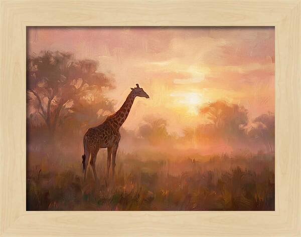 Giraffe At Sunrise