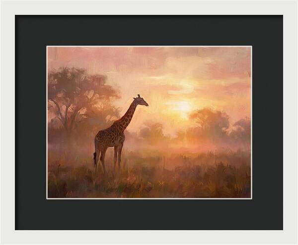 Giraffe At Sunrise