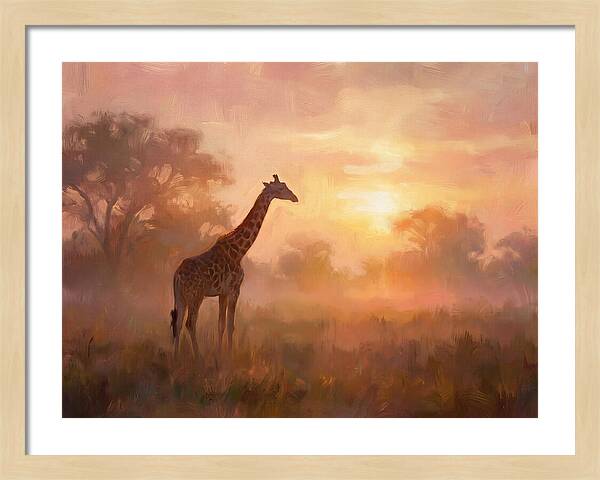 Giraffe At Sunrise