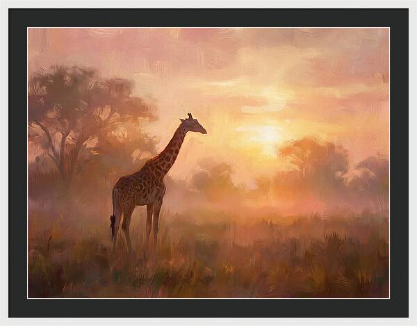 Giraffe At Sunrise