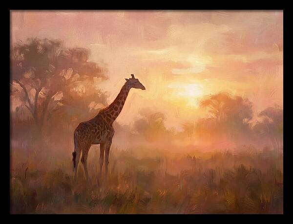 Giraffe At Sunrise
