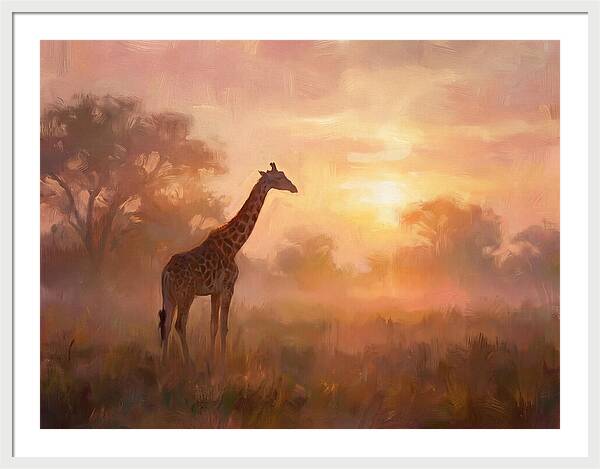Giraffe At Sunrise