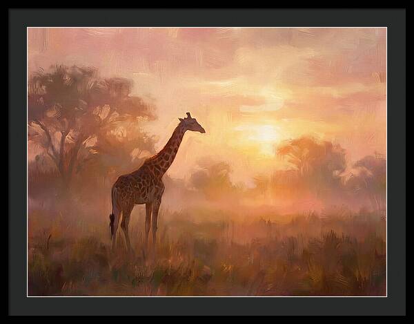 Giraffe At Sunrise