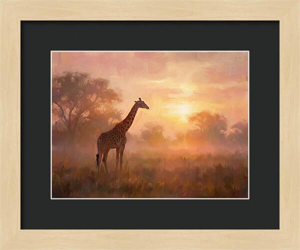 Giraffe At Sunrise