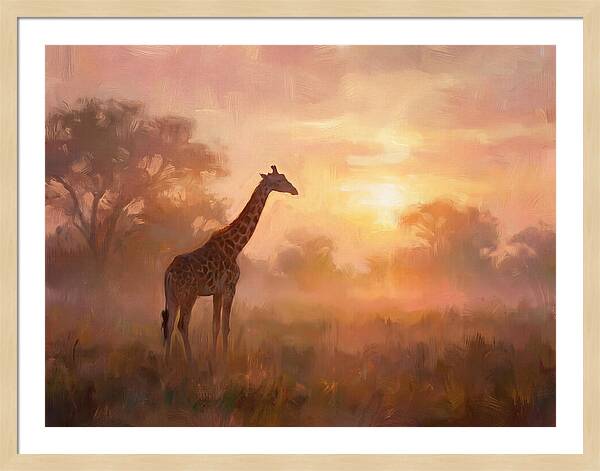 Giraffe At Sunrise