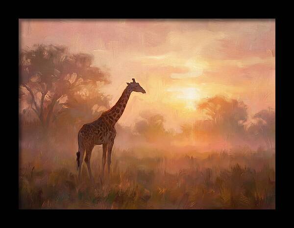 Giraffe At Sunrise