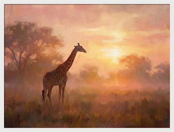 Giraffe At Sunrise