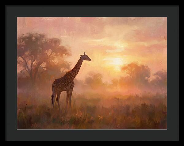 Giraffe At Sunrise