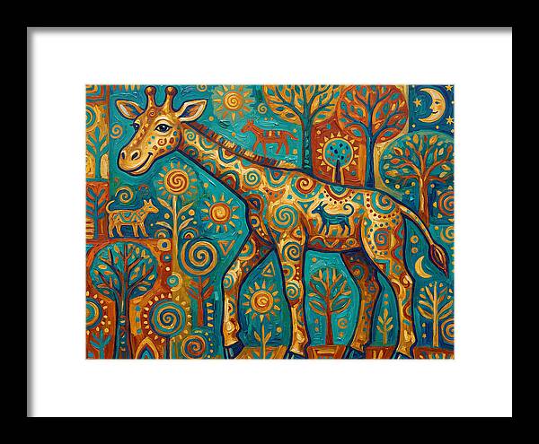 Giraffe In A Whimsical Landscape