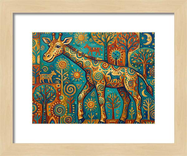 Giraffe In A Whimsical Landscape