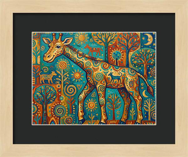 Giraffe In A Whimsical Landscape
