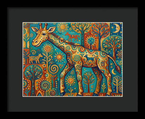 Giraffe In A Whimsical Landscape