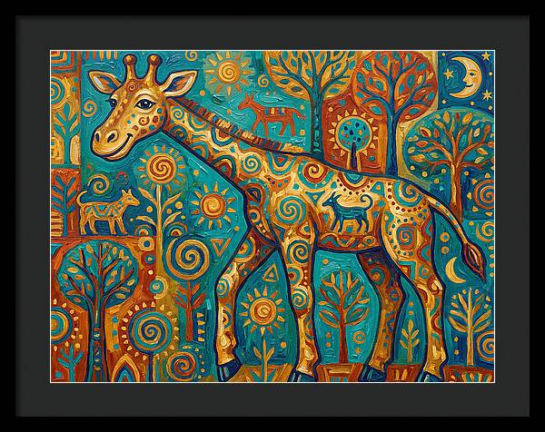 Giraffe In A Whimsical Landscape
