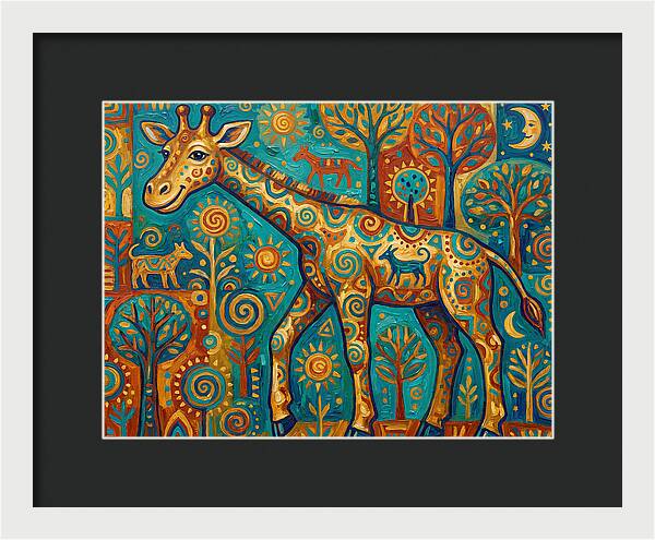 Giraffe In A Whimsical Landscape
