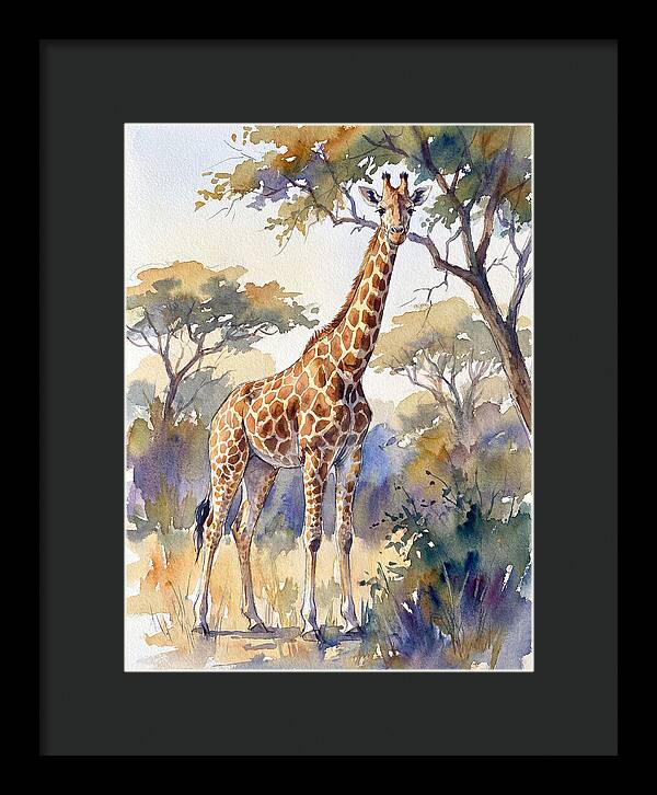 Giraffe In Serene Landscape