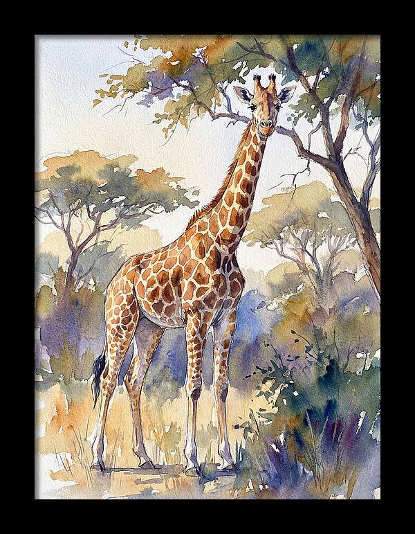 Giraffe In Serene Landscape