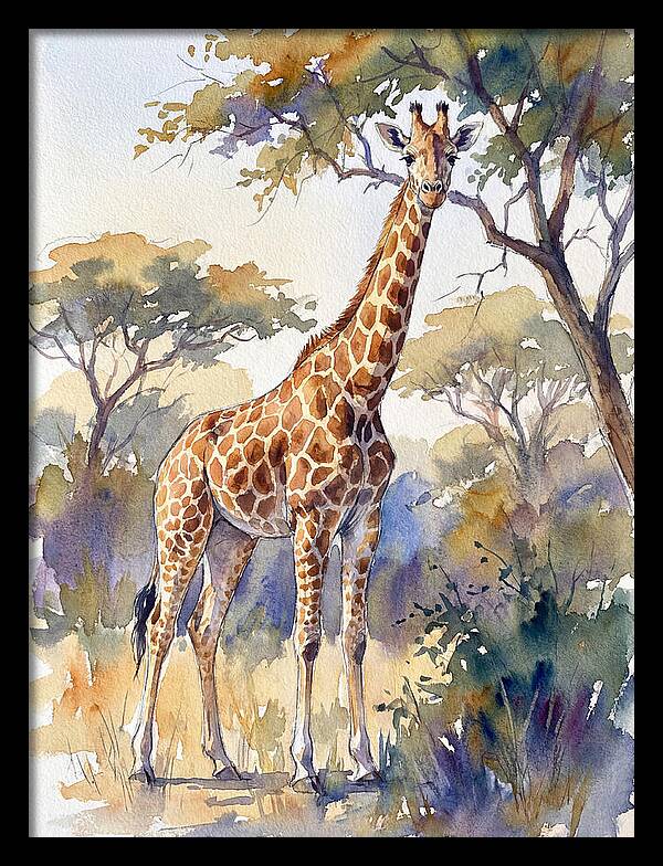 Giraffe In Serene Landscape