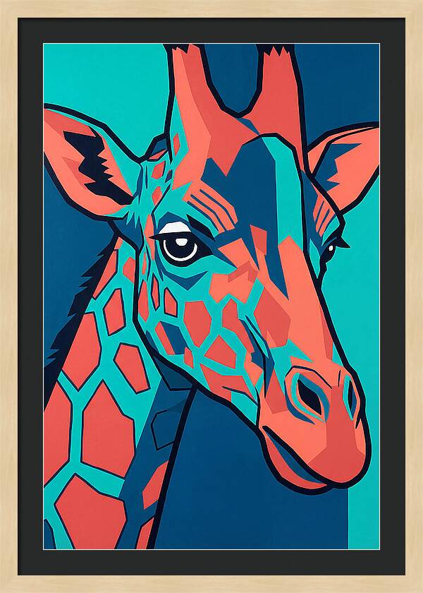 Giraffe In Vibrant Colors