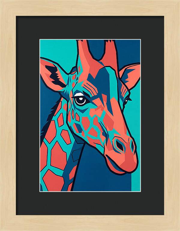 Giraffe In Vibrant Colors