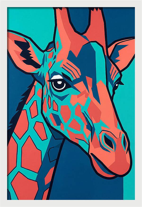 Giraffe In Vibrant Colors