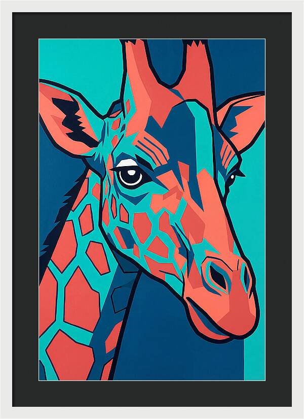 Giraffe In Vibrant Colors
