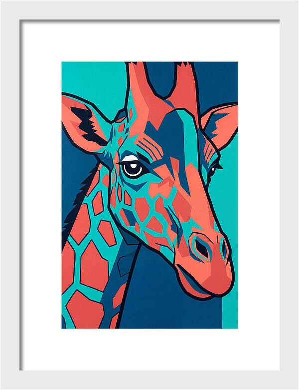 Giraffe In Vibrant Colors