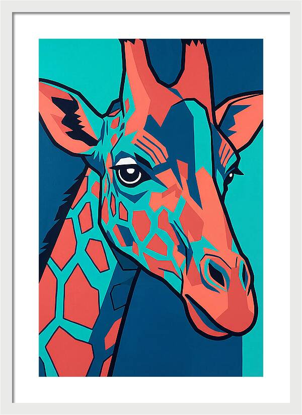 Giraffe In Vibrant Colors