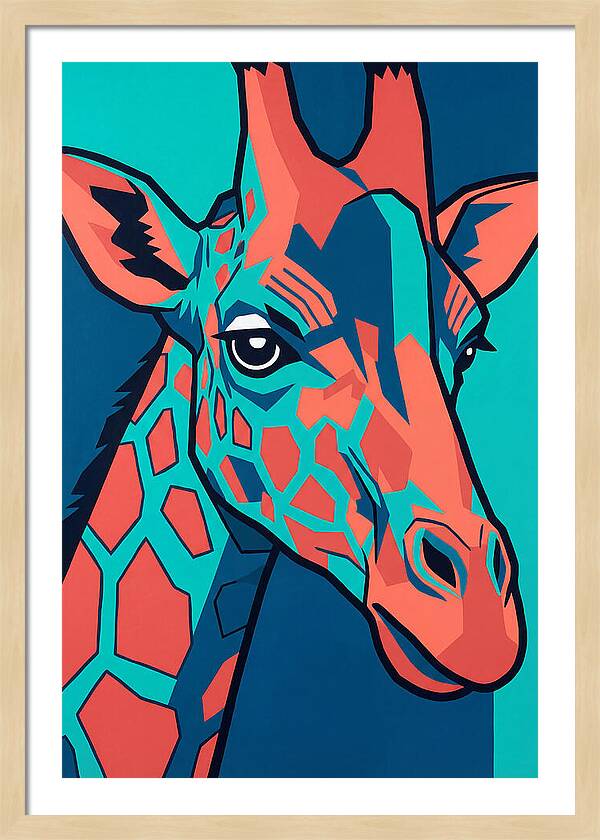 Giraffe In Vibrant Colors