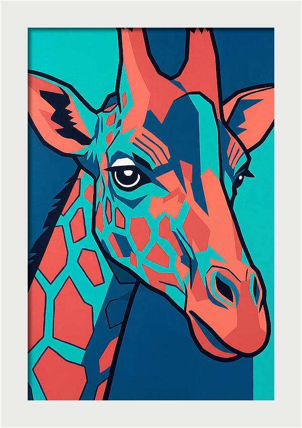 Giraffe In Vibrant Colors