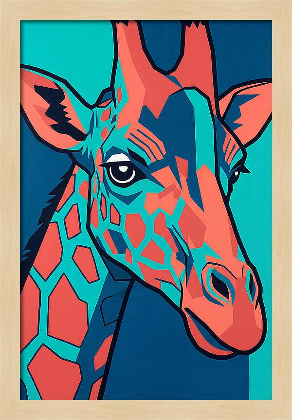 Giraffe In Vibrant Colors