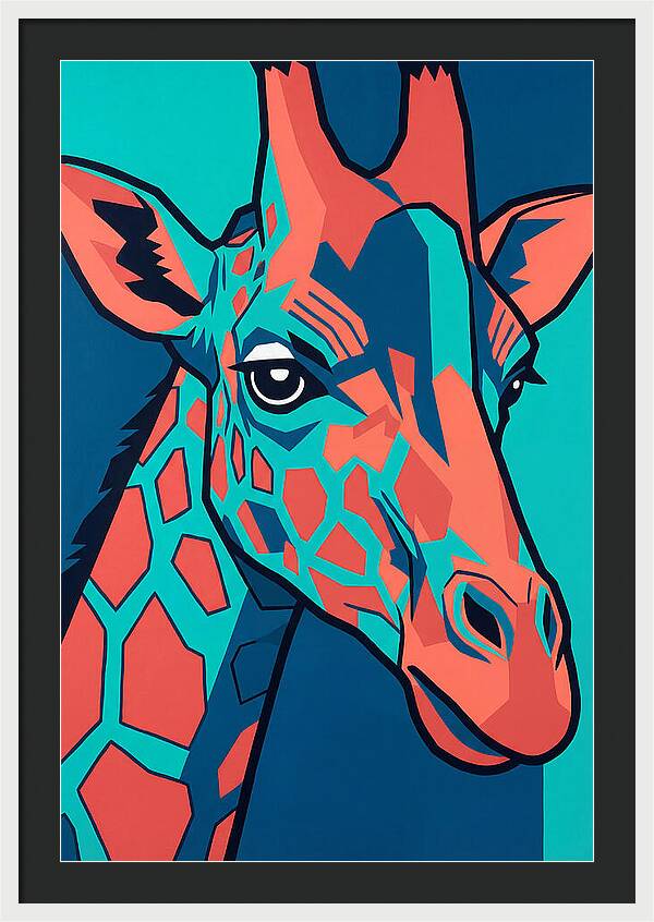 Giraffe In Vibrant Colors