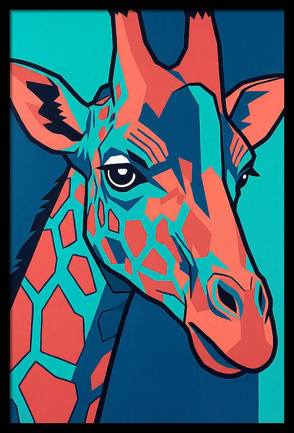 Giraffe In Vibrant Colors