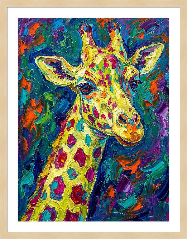 Giraffe In Vibrant Expressionism