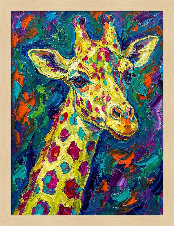 Giraffe In Vibrant Expressionism