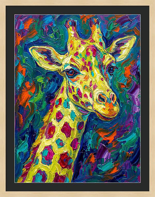 Giraffe In Vibrant Expressionism