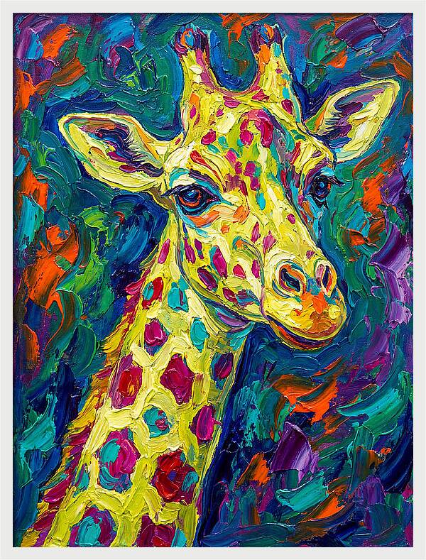 Giraffe In Vibrant Expressionism