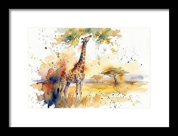 Giraffe Reaching For Leaves