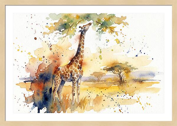 Giraffe Reaching For Leaves