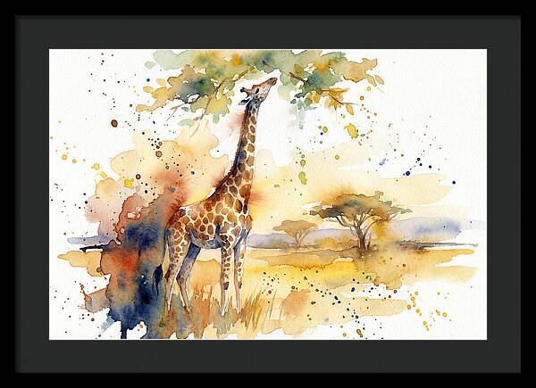 Giraffe Reaching For Leaves