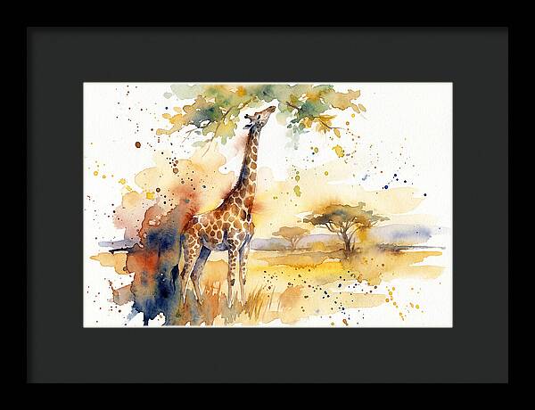Giraffe Reaching For Leaves