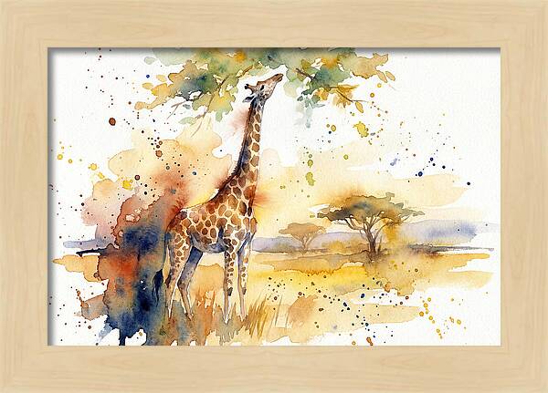Giraffe Reaching For Leaves