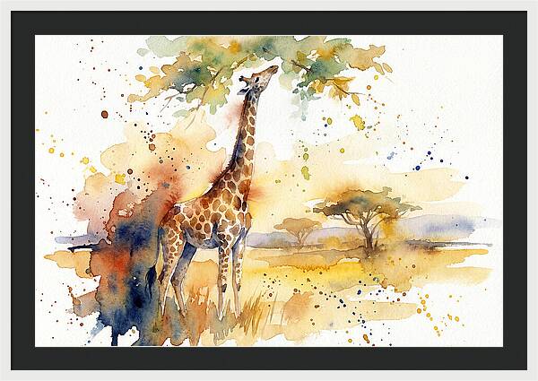 Giraffe Reaching For Leaves