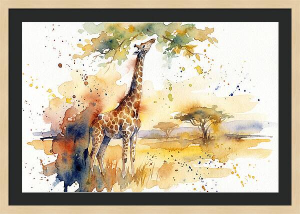 Giraffe Reaching For Leaves