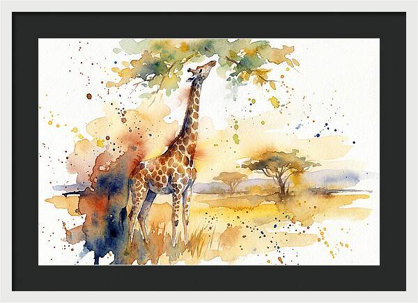 Giraffe Reaching For Leaves