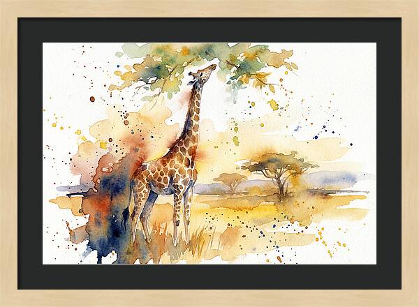 Giraffe Reaching For Leaves