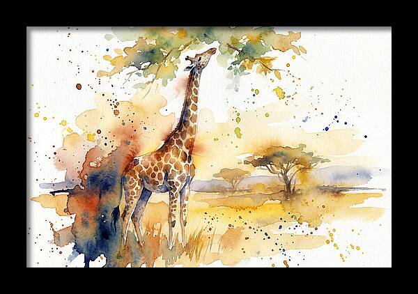 Giraffe Reaching For Leaves
