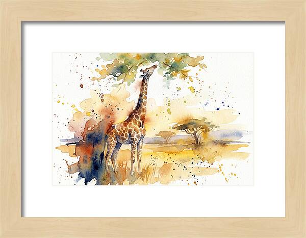 Giraffe Reaching For Leaves